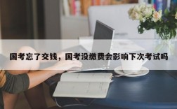 国考忘了交钱，国考没缴费会影响下次考试吗