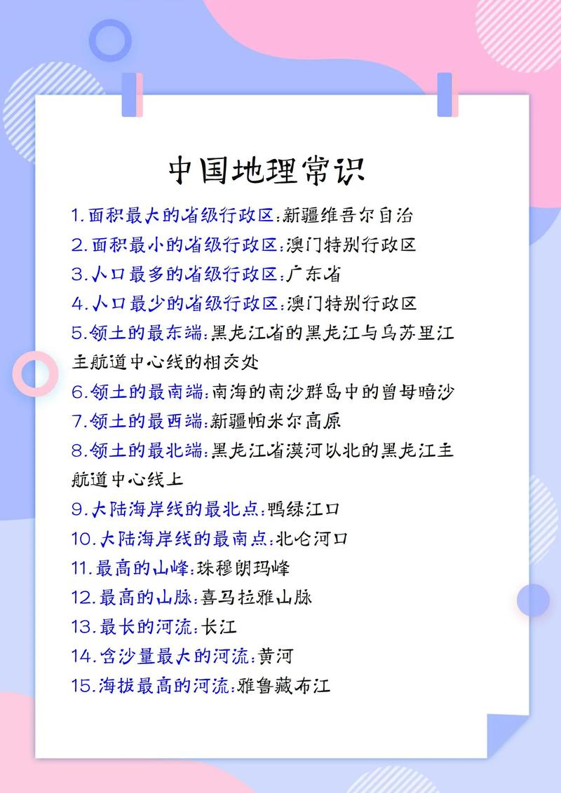 行测中国地理常识四有哪些高频考点？-图1