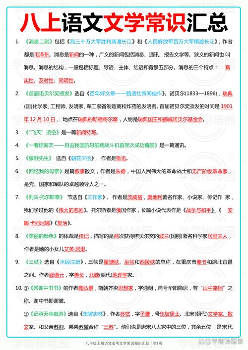 八年级上语文 文学常识-图1 八年级上语文 文学常识-图1