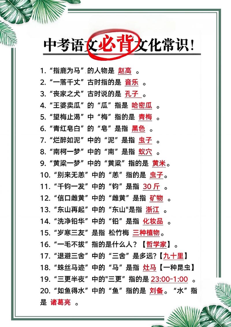 初中语文课外文学常识有哪些重点？-图1