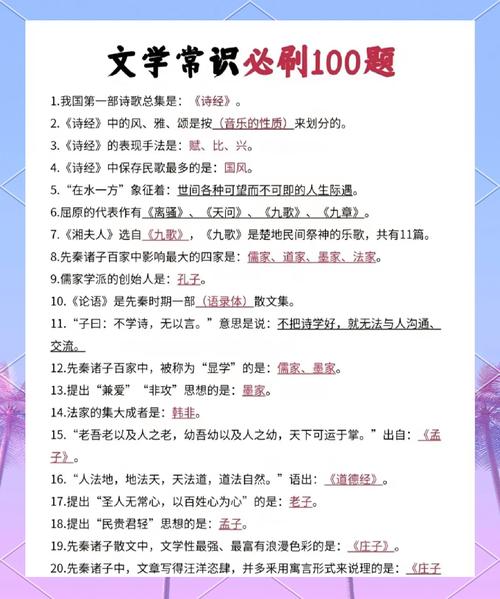 文学常识选择题有哪些常见考点？-图3