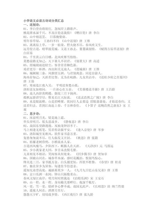 小学古诗文学常识有哪些重点?-图2 小学古诗文学常识有哪些重点?-图2
