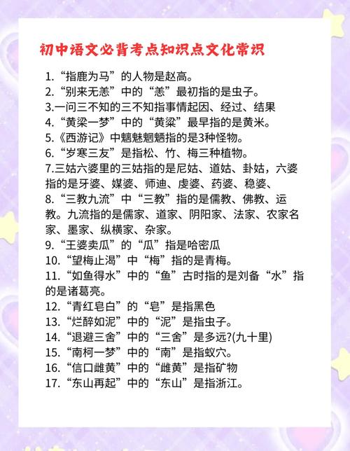 初中语文必背文化常识有哪些?-图2 初中语文必背文化常识有哪些?-图2