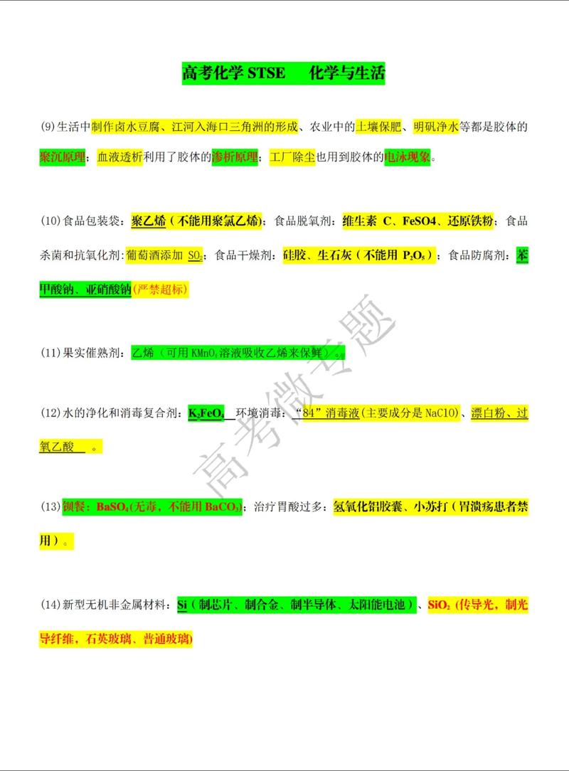 化学STSE常识总结，核心要点有哪些？-图3