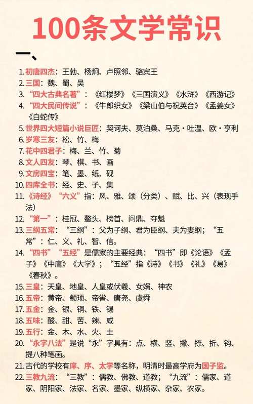中国古代文学文化常识有哪些核心要点？-图1