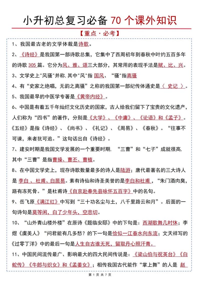 小升初语文文化常识常考哪些重点题型？如何高效掌握？-图2