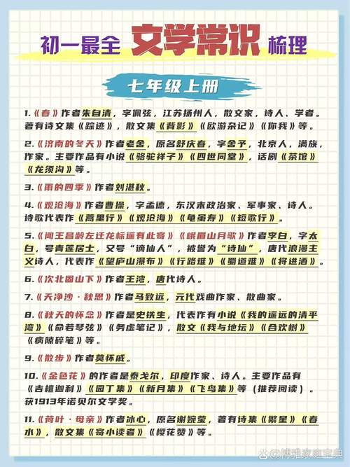初一语文文学常识有哪些核心考点?如何高效掌握这些知识点?-图1 初一语文文学常识有哪些核心考点?如何高效掌握这些知识点?-图1
