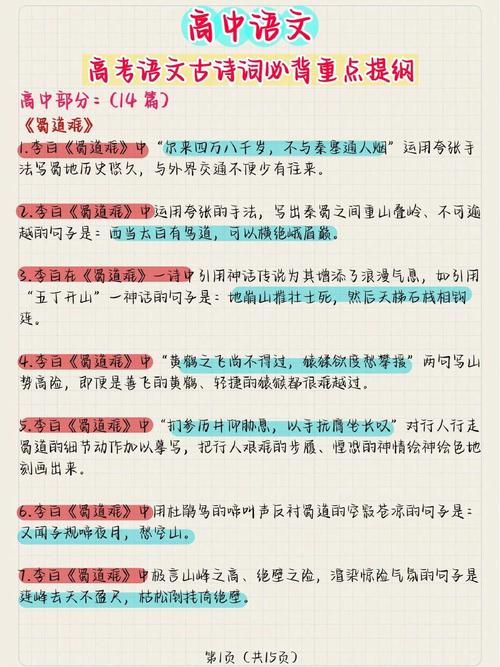 古诗总结文学常识，如何系统梳理古诗中的核心知识点与常见考点？-图3