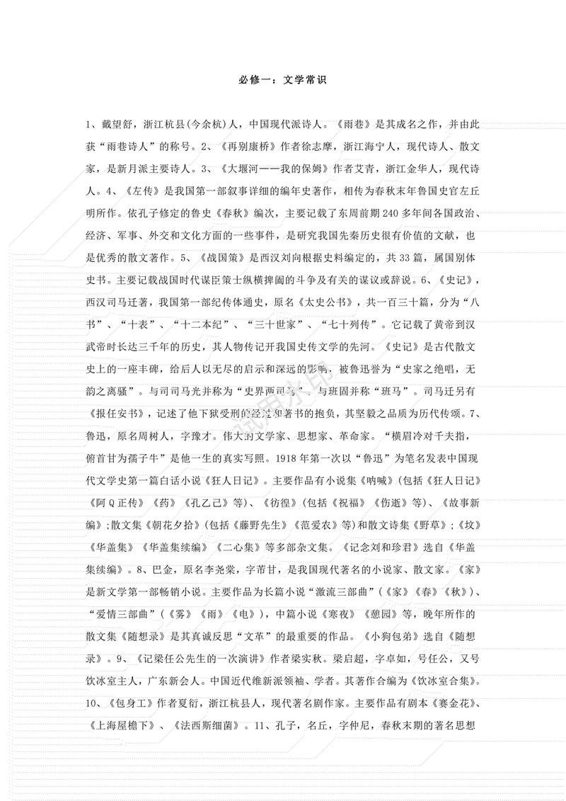 文学常识高考总结,高频考点有哪些?如何高效记忆?-图1 文学常识高考总结,高频考点有哪些?如何高效记忆?-图1